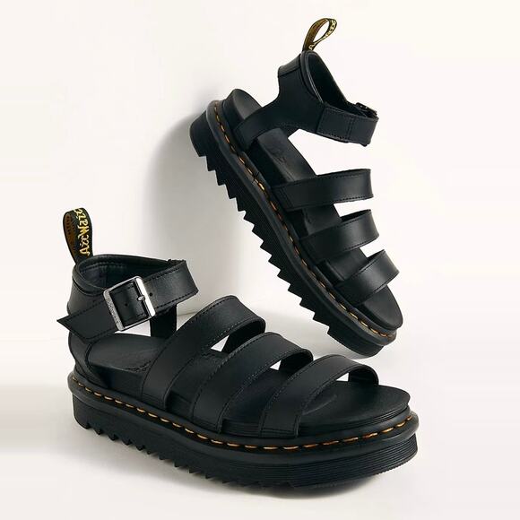 NEW Dr. Martens Vegan Blaire Felix Gladiator Flatform Sandals Black size 11 - Picture 1 of 12